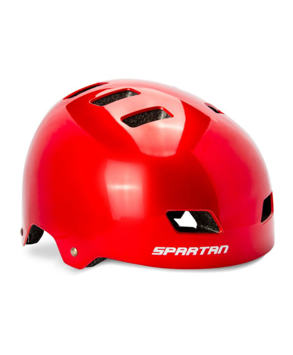 Spartan Mirage Kids Helmet, Adjustable 53-56cm, 12 Vents, Ultra-Durable ABS, Dial-Fit System for Ages 6+ - Satin Red