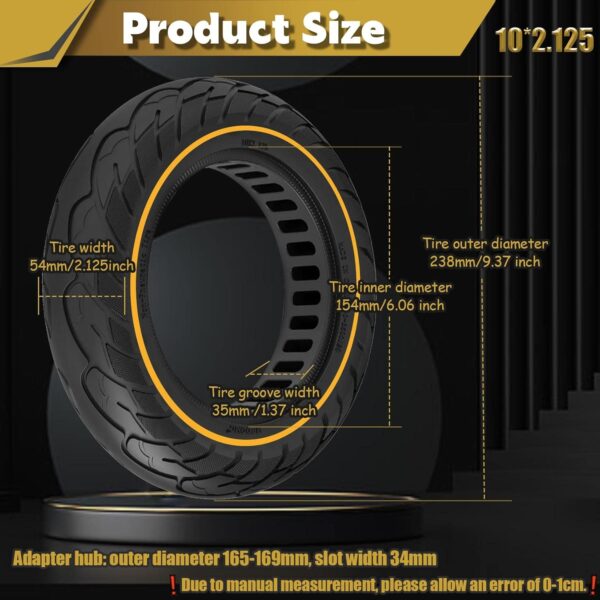 Felixstory 10x2.125 Tubeless Solid Scooter Tire, - Image 4
